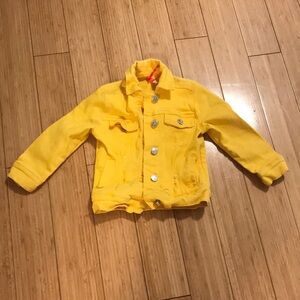 Kids Yellow Jean Jacket with Button Front
